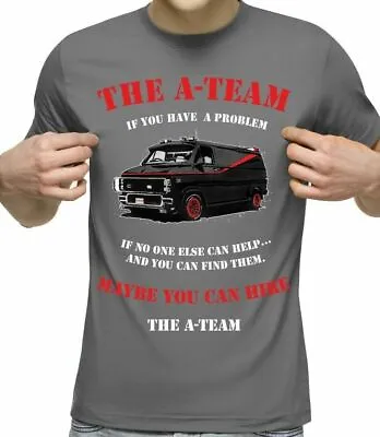 The A-Team T-shirt Van Mens Funny 80's TV Vigilante Show Mr-T Fool Fight Grey • £9.99