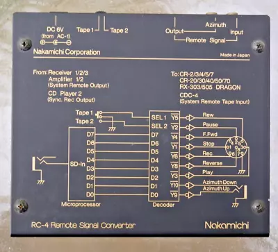 Nakamichi RC-4 Remote Signal Converter Untested No Power Supply • $50