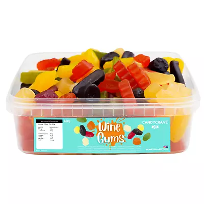 Candycrave Wine Gums Gummy Jelly Party Sweets Tub 600g • £7.99