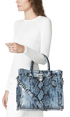Michael Kors Blue Python Effect Large With Wallet • $399.99