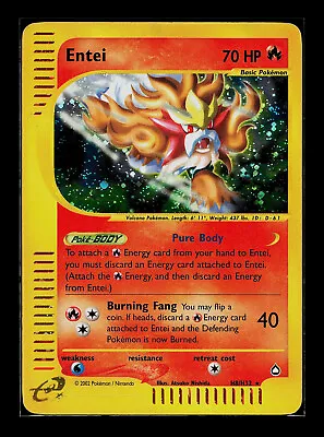 Pokemon Card - Entei Aquapolis H8/H32 Holo Rare • $126