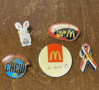 McDonalds Lapel Tie Hat Pin Lot - Fast Food Employee Team Members 2000s (5 Pins) • $7.77