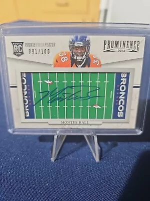 2012 Panini Prominence Field Plates Signatures /100 Montee Ball Rookie Auto Rc • $15