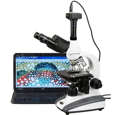 AmScope 40X-2000X Biological Compound LED Microscope + 10MP Camera • $582.99