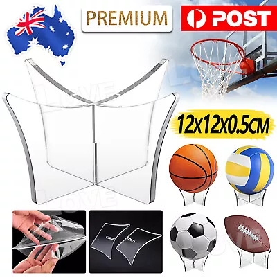 Clear Acrylic Ball Stand Holder Display Rugby Basketball Football Soccer AU • $5.15