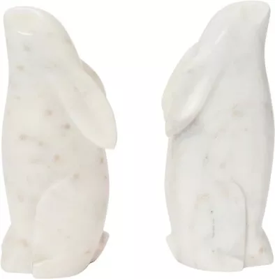 Hand-carved Rabbit Marble White Set Of 2 Bookends 3  Long X 5  Wide X 7  High • $36.99