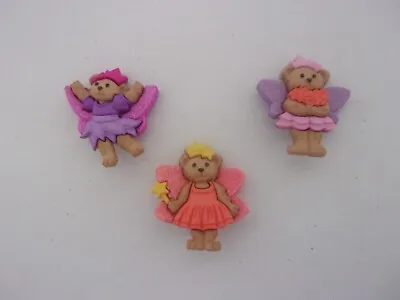 Dress It Up Fairy Bears Novelty Buttons Children Crafts Cards • £3.79