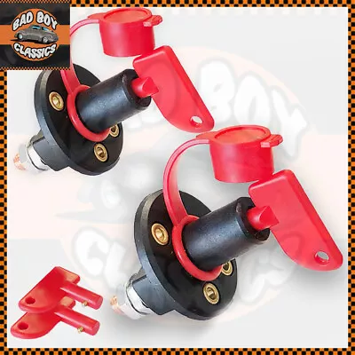 TWIN PACK Battery Cut Off Kill Switch Master Isolator Heavy Duty 180 Amp 12v 24v • £10.95
