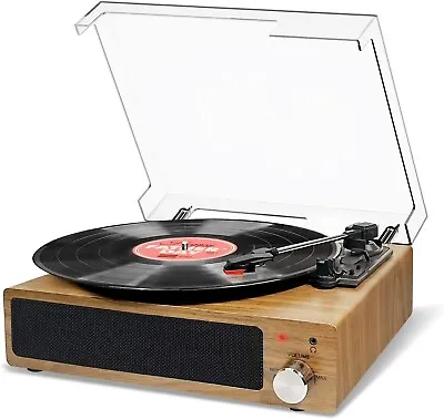 Record Player Vintage Bluetooth Turntable Built In Stereo Speakers RRP £66.99 • £48.99