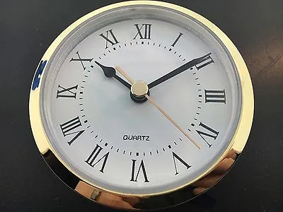 Quartz Clock Battery Fit-Up Insert Roman Movement White 3 1/2  Fits A 3  Hole • $19.99