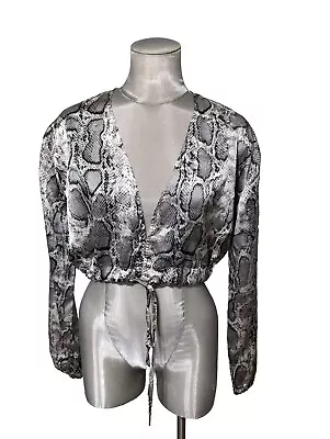 Maniere De Voir Snake Print Crop Top Size 10 US NWT • $29.71