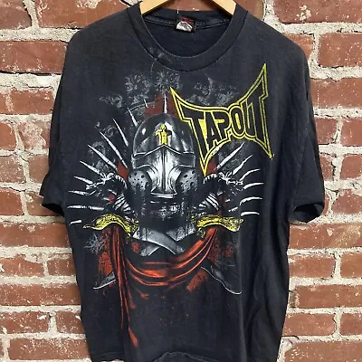 Vintage Y2K TAPOUT Knight Graphic T-Shirt Black • $49.99