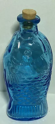 Vintage Fischs Bitters Bottle Fish Shaped Aqua Blue Glass Miniture 3 1/2” • £9.64