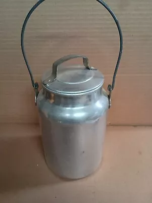 Vintage 4 Quart Dairy Milk Cream Can Pail With Bail Handle Co. Leyse Aluminum • $9.95