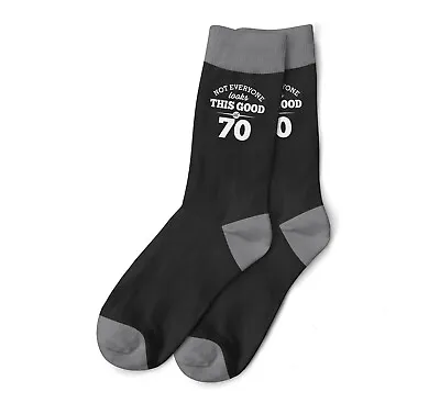 70th Birthday Gift Present Idea Dad Him Men 70 Black Socks Size 6-11 Accessories • £6.95