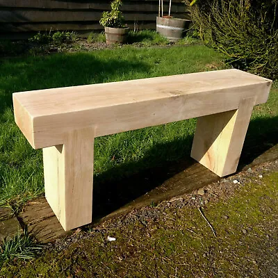 £274.99 • Buy Solid Oak Beam Garden Bench - Created From Chunky Air Dried Oak Beams SEAT