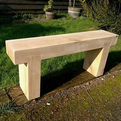 Solid Oak Beam Garden Bench - Created From Chunky Air Dried Oak Beams SEAT • £274.99