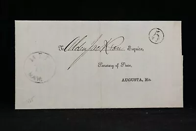 Maine: Milo 1855 Justice Of The Peace Appointment Stampless Cover Piscataquis Co • $25