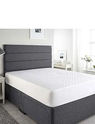 EXTRA DEEP QUILTED MATRESS MATTRESS PROTECTOR FITTED BED COVER All Sizes • £5.49