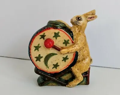 $78 • Buy Vaillancourt Folk Art Rabbit Bunny With Drum 1987 Chalkware Collectible Figure