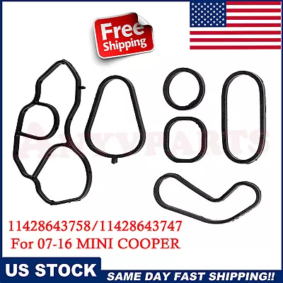 For 07-16 Mini Cooper Oil Filter Housing Gasket Seal And Cooler Gasket Seal Set • $9