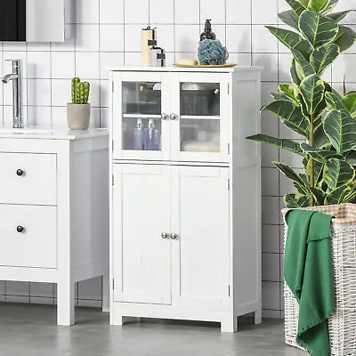 £69.99 • Buy Bathroom Floor Cabinet Storage Unit Kitchen Cupboard W/ Doors & Adjustable Shelf