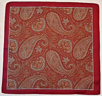 Scarf Vintage Authentic Italy Tie Rack Paisley Silk Mens 12  Square Pocket Small • $17.40