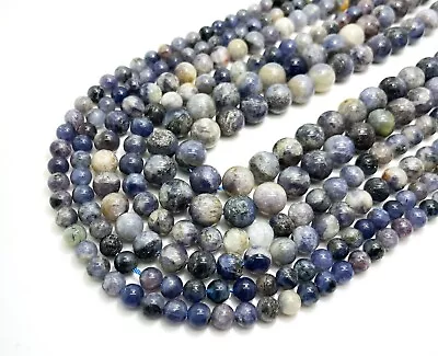 Natural Iolite Beads Blue Smooth Polished Iolite Gemstone Beads - RN141 • $17.95