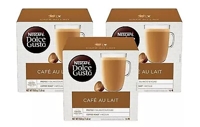 Dolce Gusto Nescafe Coffee Pods Cafe Au Lait 16 Count Pack Of 3 • $32