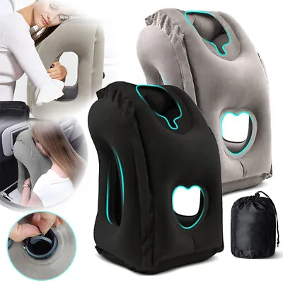 $18.99 • Buy Air Cushion Inflatable Travel Pillow For Airplane Office Car Camping Nap Rest 