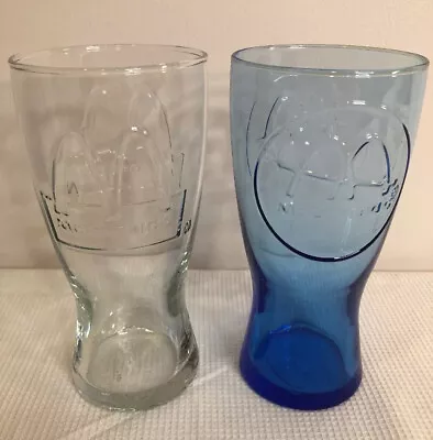 2 McDonalds Retro Soda Fountain Milkshake Glasses 1992 McDonalds Promotion EUC • $8.24