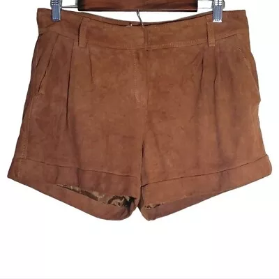 Hinge Brown Suede Leather Shorts • $30