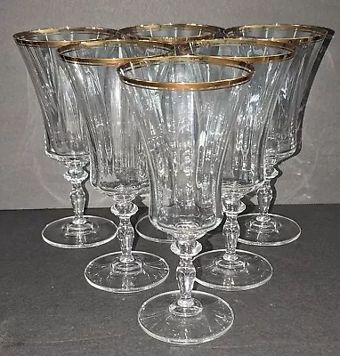 Mikasa Jamestown Gold Trim Iced Tea Glasses Goblets Set Of 6 Good Condition • $44.99