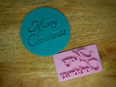 $7.95 • Buy Merry Christmas Cookie Stamp Fondant Embosser Family Party Teacher's Gift Santa