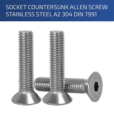 M6 X 16mm Countersunk Bolts Allen Key Socket Screws Stainless Steel Din 7991 • £0.99