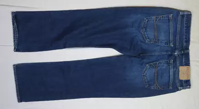 HOLLISTER MENS BLUE JEANS 33x28 THE BOOT BOOTCUT 100% COTTON DENIM BUTTON FLY • $21.92