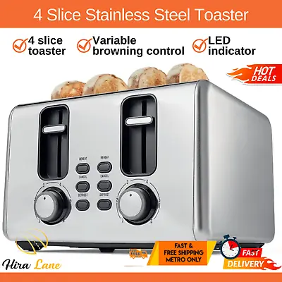 $46.49 • Buy Anko 4-Slice Toaster - Silver Stainless Steel Browned Toast High Lift Kitchen