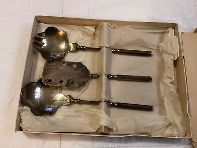 Genuine Vintage Cake Serving Set Boxed Set EPNS…fork Spoon Slide • $20