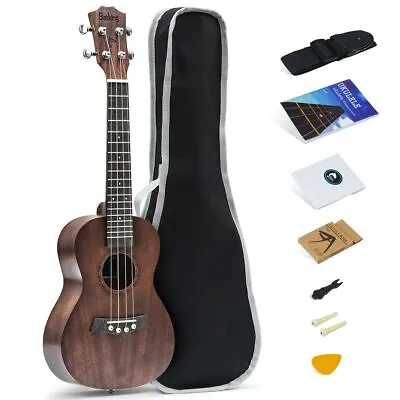 Batking Soprano Concert Tenor Ukulele Solid Top Mahogany Starter Kit Ukelele Uke • $54.99