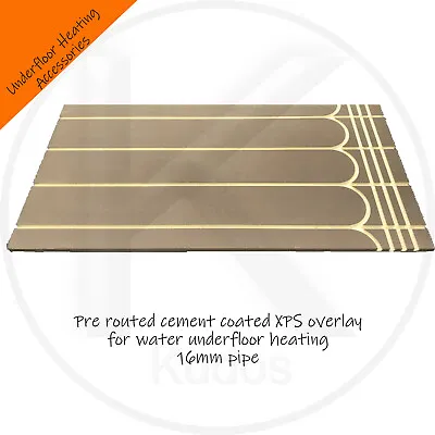 Overlay Water Underfloor Heating Grooved Cement Coated XPS For 16mm Pipe 22mm  • £270