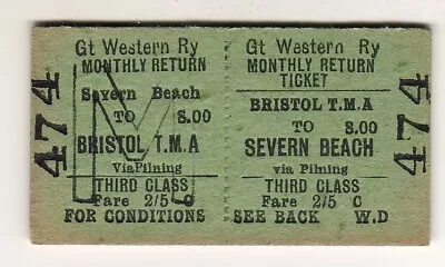 Railway  Ticket GWR Bristol TM A - Severn Beach • £3.99