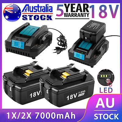 7.0Ah Battery For Makita 18V For LXT Lithium BL1860 BL1830B BL1850 Rapid Charger • $19.99