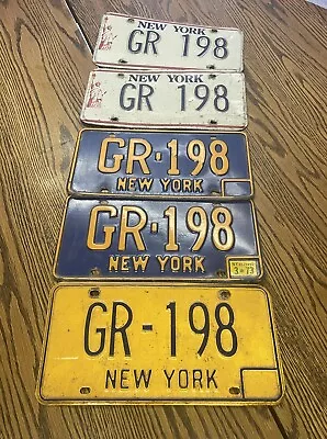 License Plate Lot 5 Vintage NY License Plates New York Matching Numbers. GR-198 • $49.99