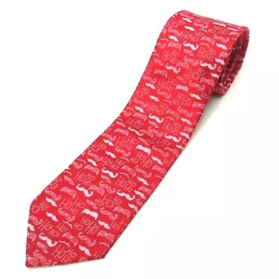 Holiday Traditions Ho Ho Mustache Christmas Men's Tie Necktie • $11.97