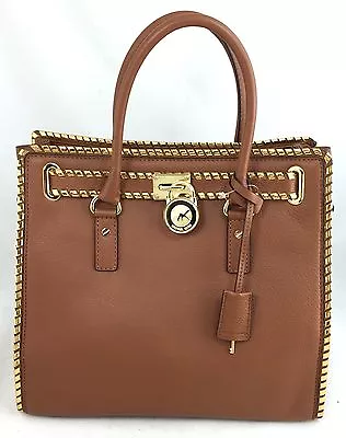 MICHAEL KORS HAMILTON Large NS North South Whipped Stitched Luggage LEATHER NWT • $175