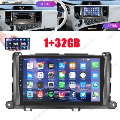 32G Car Stereo Radio For Toyota Sienna 2011-2014 Android 13 GPS Navi WIFI BT RDS • $109.99