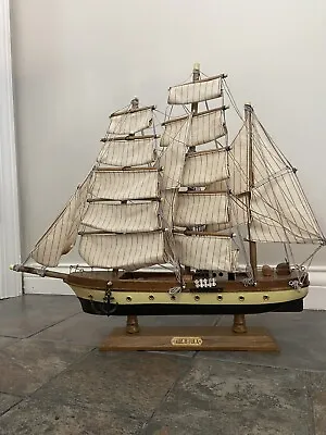 Vintage Handcrafted Wooden Model Gorch Fock Clipper Ship German Navy • $44.99