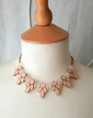 Pretty Necklace Costume Jewellery Pale Pink Stones Gold Tone H&M • £8.99