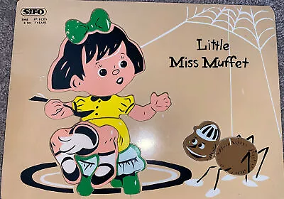 RARE! VINTAGE SiFO Wooden Little Miss Muffet Jigsaw Puzzle 11 Pieces Black Hair • $24.99