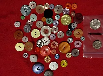 Multi Color Mother Of Pearl Button Lot • $14.99